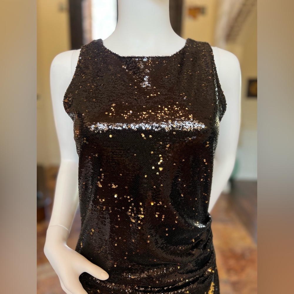 Zara Basic Collection Sequined Low Back Dress Med… - image 3